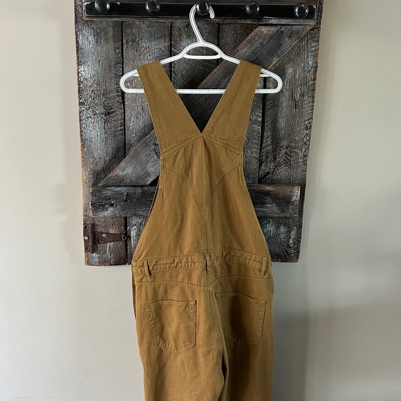Women's Zara Mustard Yellow Denim Overalls -Size Small - Picture 2 of 3